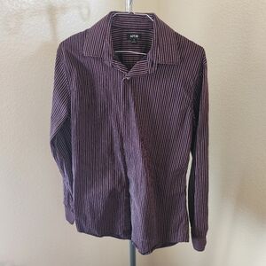 Apt.9 Striped Long Sleeve Button  Up Shirt
